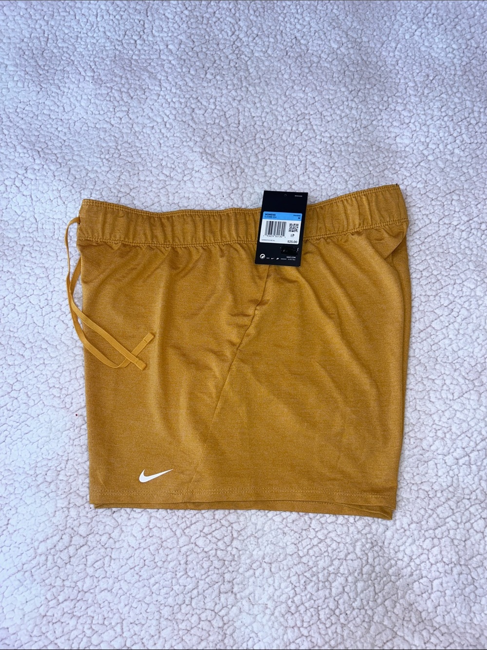 Nike Women's Mustard Yellow Dri-FIT Athletic Shorts - Picture 8 of 8